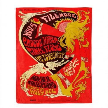 Pink Floyd Velveteen Plush Blanket - Vintage Concert Poster from Fillmore Auditorium Pink Floyd Velveteen Plush Blanket - Vintage Concert Poster from Fillmore Auditorium