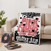 Pink Floyd Velveteen Plush Blanket - Westfield College Hampstead Concert 1968 Pink Floyd Velveteen Plush Blanket - Westfield College Hampstead Concert 1968