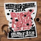 Pink Floyd Velveteen Plush Blanket - Westfield College Hampstead Concert 1968 Pink Floyd Velveteen Plush Blanket - Westfield College Hampstead Concert 1968