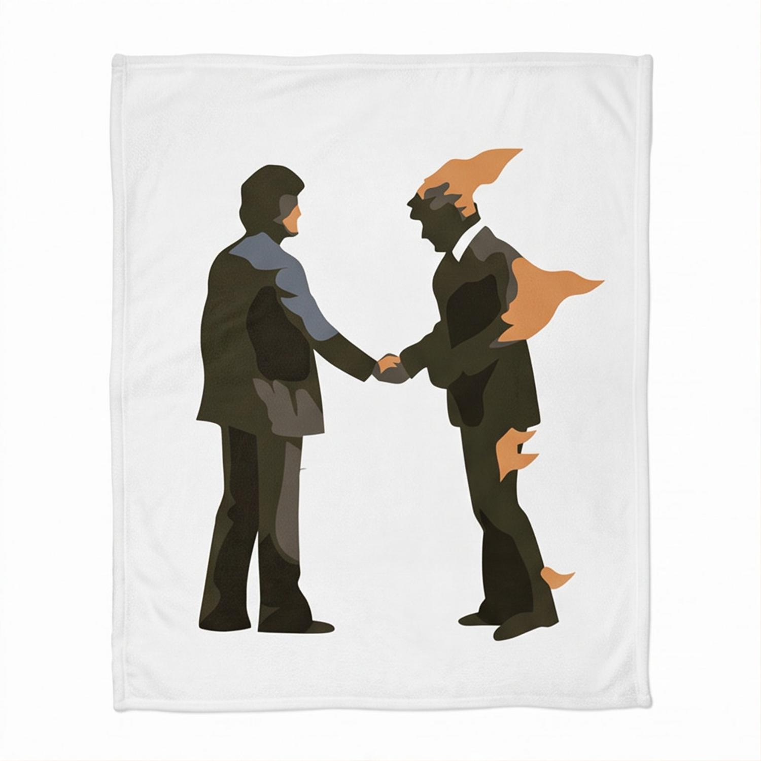 Pink Floyd Velveteen Plush Blanket - Wish You Were Here Burning Man Pink Floyd Velveteen Plush Blanket - Wish You Were Here Burning Man