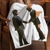 Pink Floyd Velveteen Plush Blanket - Wish You Were Here Burning Man Pink Floyd Velveteen Plush Blanket - Wish You Were Here Burning Man