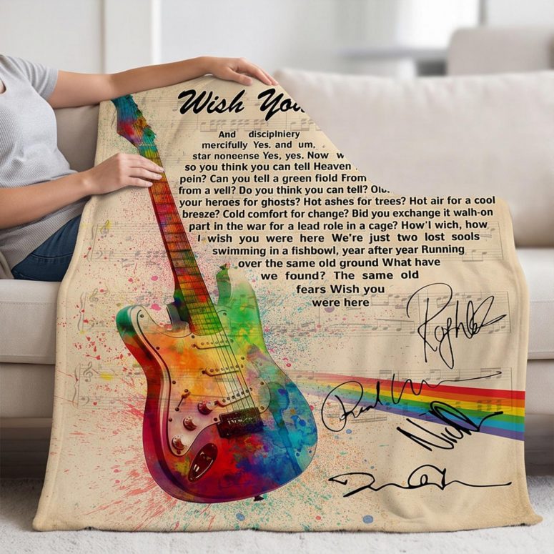 Pink Floyd Velveteen Plush Blanket - Wish You Were Here Pink Floyd Sign Guitar Pink Floyd Velveteen Plush Blanket - Wish You Were Here Pink Floyd Sign Guitar