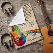 Pink Floyd Velveteen Plush Blanket - Wish You Were Here Pink Floyd Sign Guitar Pink Floyd Velveteen Plush Blanket - Wish You Were Here Pink Floyd Sign Guitar