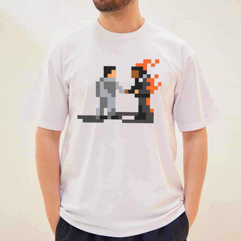Pink Floyd Shirt - Wish You Were Here ShakeHand Pixel Art