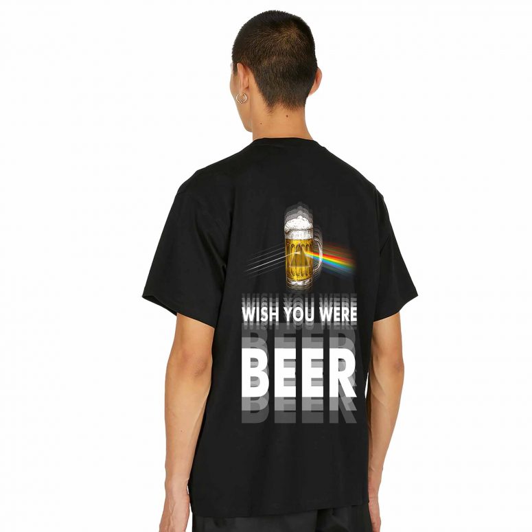 Pink Floyd Print Back Shirt - Wish You Were Beer Blind Drunk