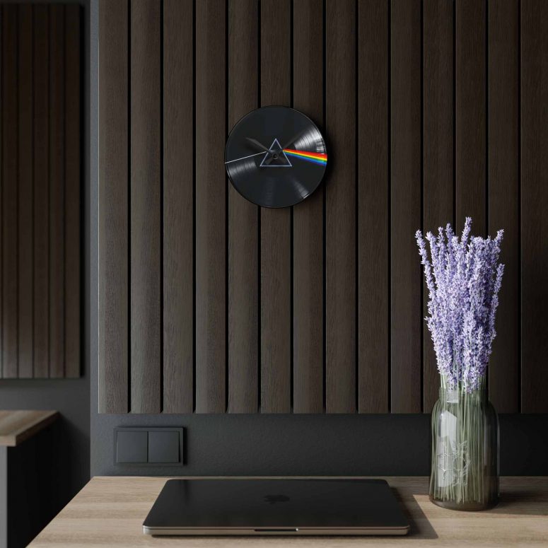 Pink Floyd Acrylic Wall Clock - The Dark Side Of The Moon Vinyl Record