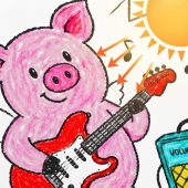 Pink Floyd Auto Sun Shade - Crayon Another Pig In he Band