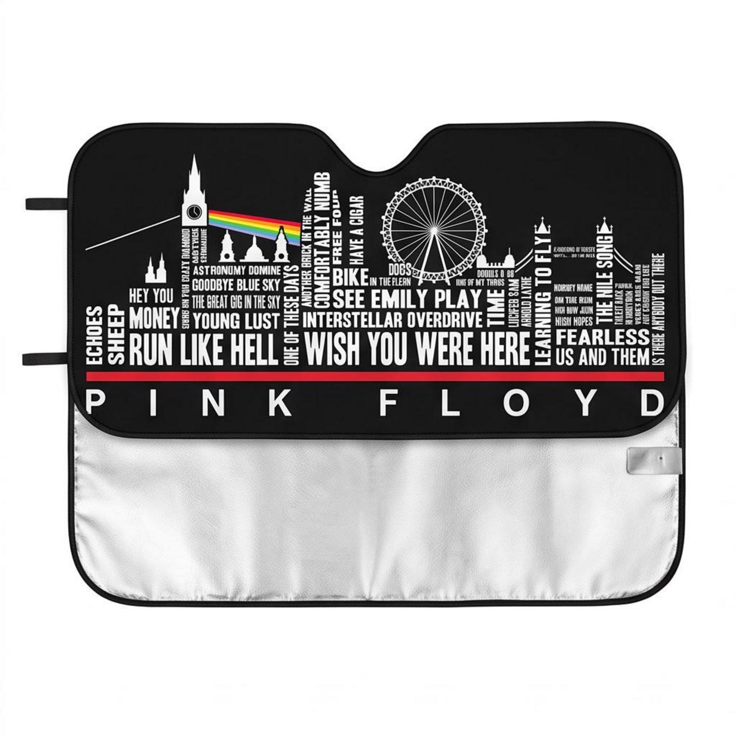 Pink Floyd Auto Sun Shade - London Typography Album Art Pink Floyd Auto Sun Shade - London Typography Album Art