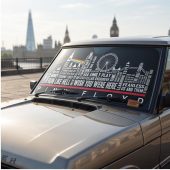 Pink Floyd Auto Sun Shade - London Typography Album Art Pink Floyd Auto Sun Shade - London Typography Album Art