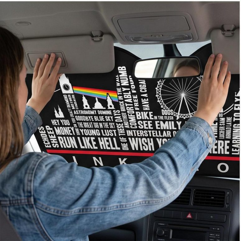 Pink Floyd Auto Sun Shade - London Typography Album Art Pink Floyd Auto Sun Shade - London Typography Album Art