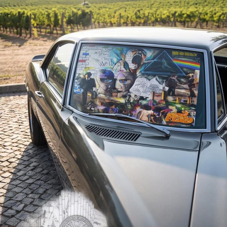 Pink Floyd Auto Sun Shade - Psychedelic Rock Album Cover Pink Floyd Auto Sun Shade - Psychedelic Rock Album Cover