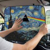 Pink Floyd Auto Sun Shade - Starry Night Dark Side Of The Moon Van Gogh