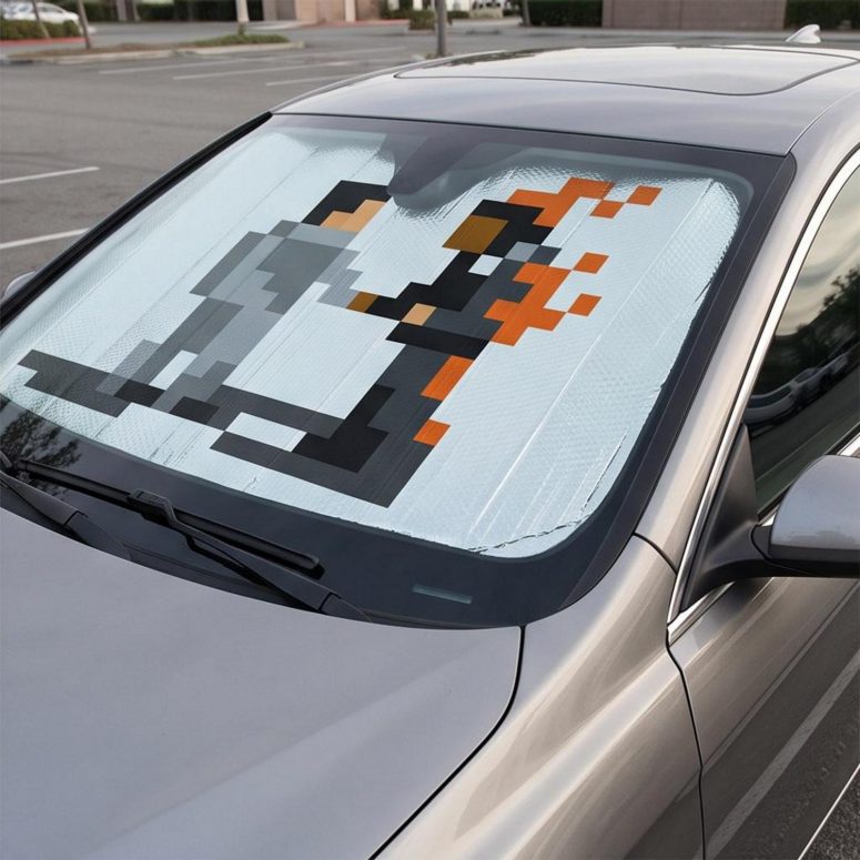 Pink Floyd Auto Sun Shade - Wish You Were Here ShakeHand Pixel Art