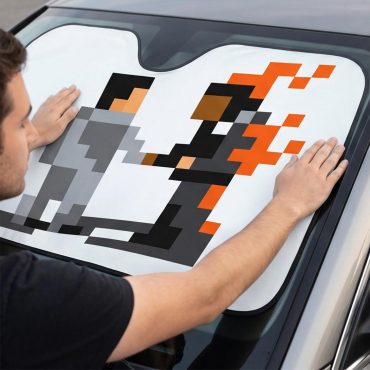 Pink Floyd Auto Sun Shade - Wish You Were Here ShakeHand Pixel Art