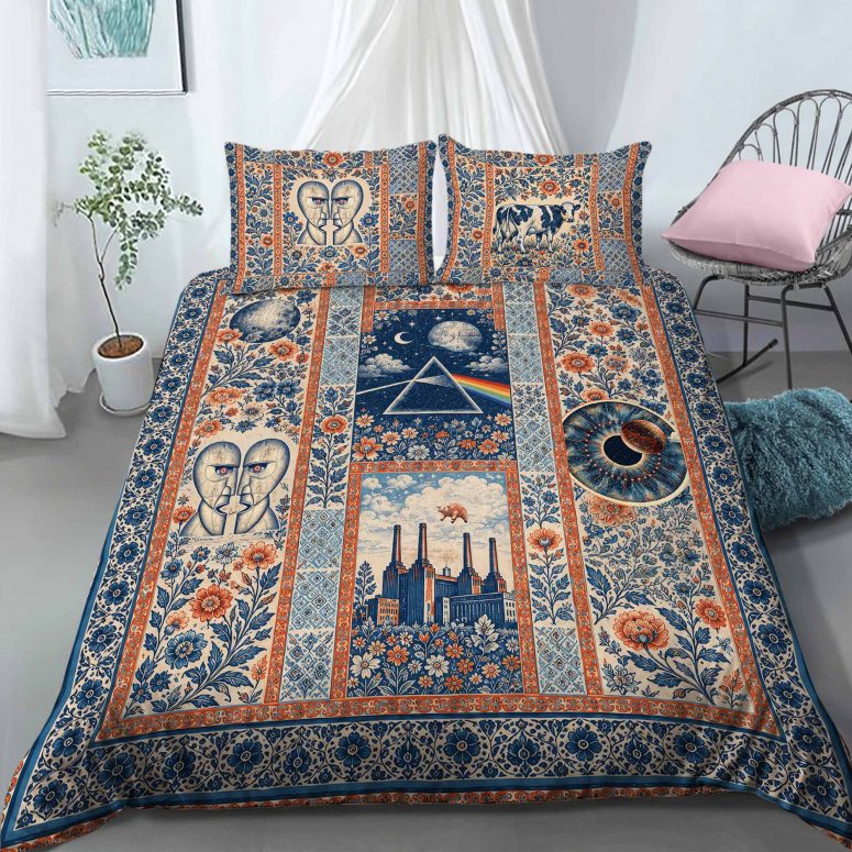 Pink Floyd Bedding Set - Bohemian Blue Division Bell Animals Atom Heart Mother Pink Floyd Bedding Set - Bohemian Blue Division Bell Animals Atom Heart Mother