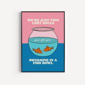Pink Floyd Canvas - Two Lost Souls Wish You Were Here Pink Blue