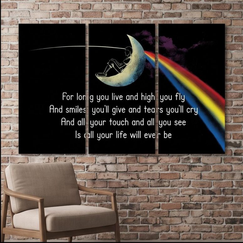Pink Floyd Canvas - Breathe Lyric DSOTM All Your Life Will Ever Be