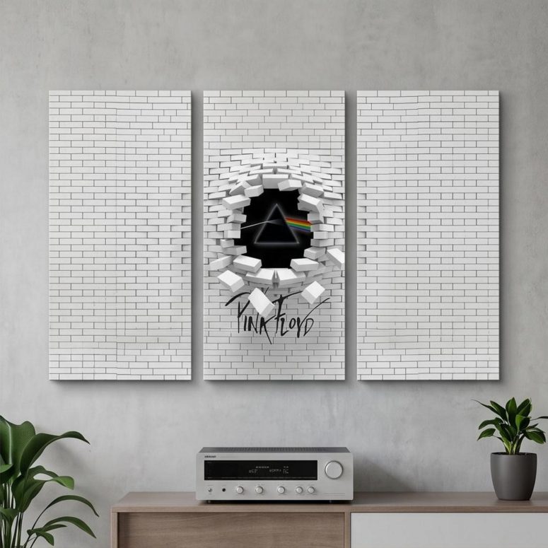 Pink Floyd Canvas - Brick In The Wall 3D Pink Floyd Canvas - Brick In The Wall 3D