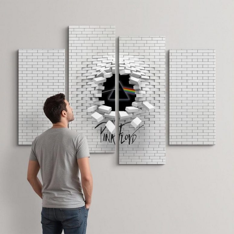 Pink Floyd Canvas - Brick In The Wall 3D Pink Floyd Canvas - Brick In The Wall 3D