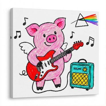 Pink Floyd Canvas - Crayon Another Pig In he Band Pink Floyd Canvas - Crayon Another Pig In he Band