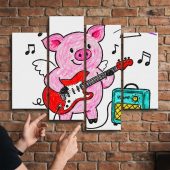 Pink Floyd Canvas - Crayon Another Pig In he Band