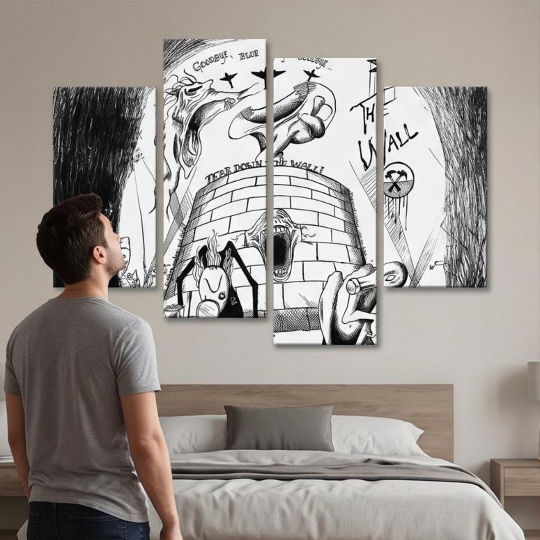 Pink Floyd Canvas - Goodbye Blue Sky Tear Down The Wall