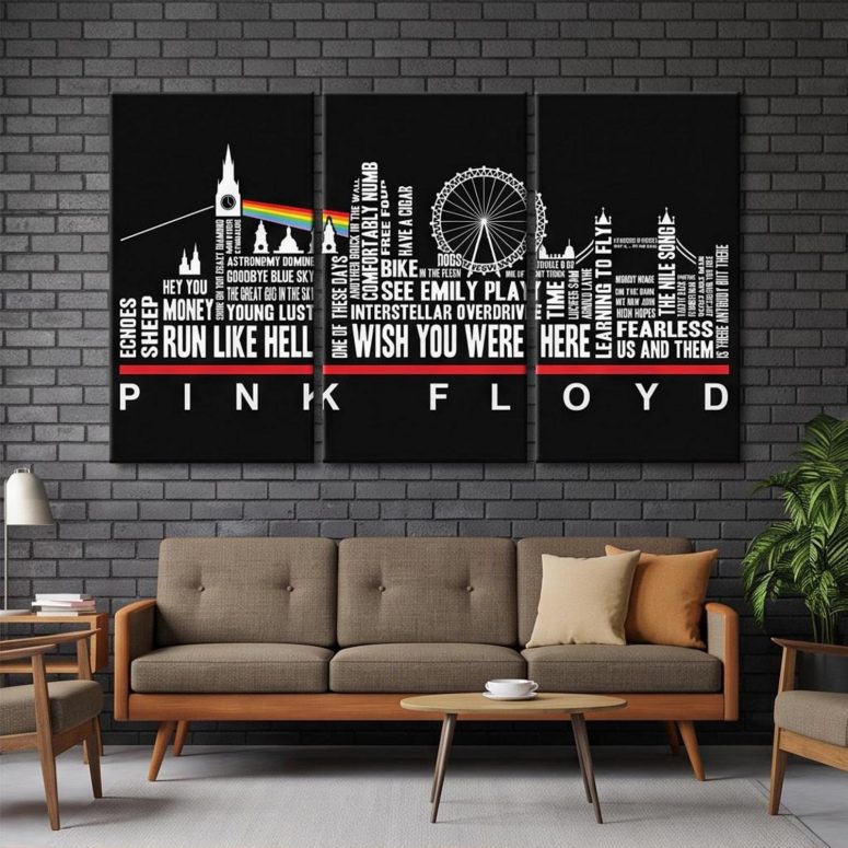 Pink Floyd Canvas - London Typography Album Art Pink Floyd Canvas - London Typography Album Art