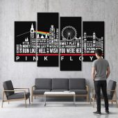 Pink Floyd Canvas - London Typography Album Art Pink Floyd Canvas - London Typography Album Art