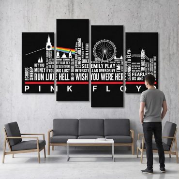 Pink Floyd Canvas - London Typography Album Art