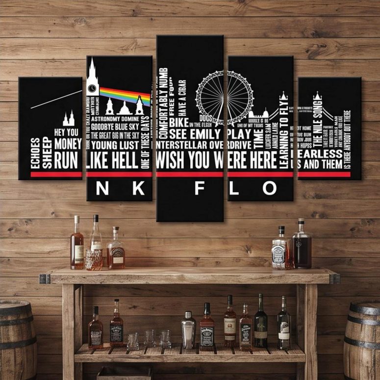 Pink Floyd Canvas - London Typography Album Art Pink Floyd Canvas - London Typography Album Art