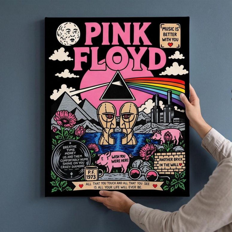 Pink Floyd Canvas - Pink Floyd Division Bell 1994 Tour Vintage Tshirt Hoodie Sweatshirt Pink Floyd Canvas - Pink Floyd Division Bell 1994 Tour Vintage Tshirt Hoodie Sweatshirt
