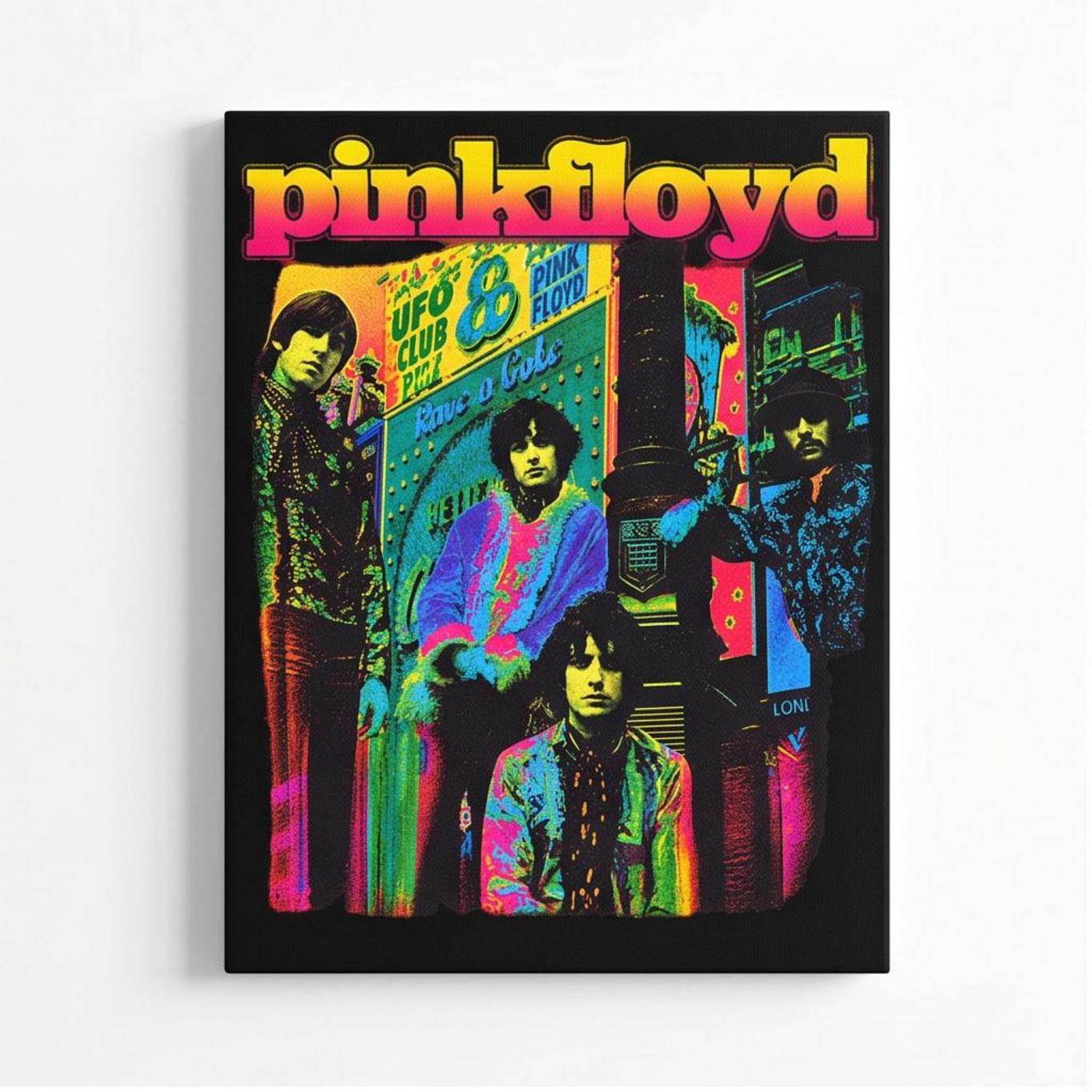 Pink Floyd Canvas - Psychedelic Colors Members Pink Floyd Canvas - Psychedelic Colors Members
