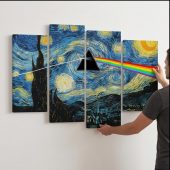 Pink Floyd Canvas - Starry Night Dark Side Of The Moon Van Gogh