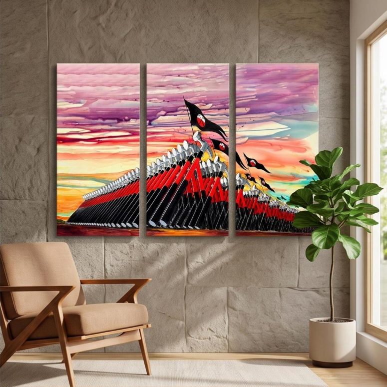 Pink Floyd Canvas - The Wall Marching Hammers Drawing Art Pink Floyd Canvas - The Wall Marching Hammers Drawing Art