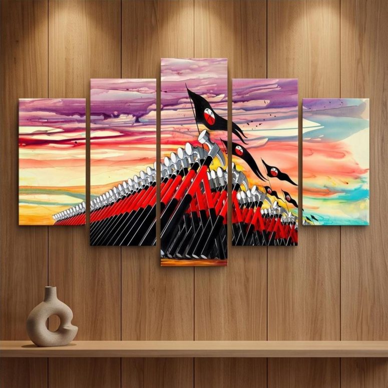 Pink Floyd Canvas - The Wall Marching Hammers Drawing Art Pink Floyd Canvas - The Wall Marching Hammers Drawing Art
