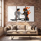 Pink Floyd Canvas - Wish You Were Here ShakeHand Pixel Art