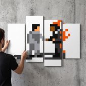 Pink Floyd Canvas - Wish You Were Here ShakeHand Pixel Art