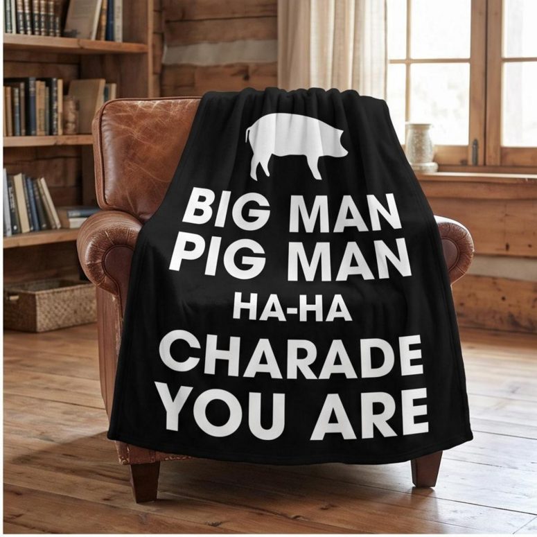 Pink Floyd Fleece Blanket - Big Man, Pig Man, ha ha Charade You Are
