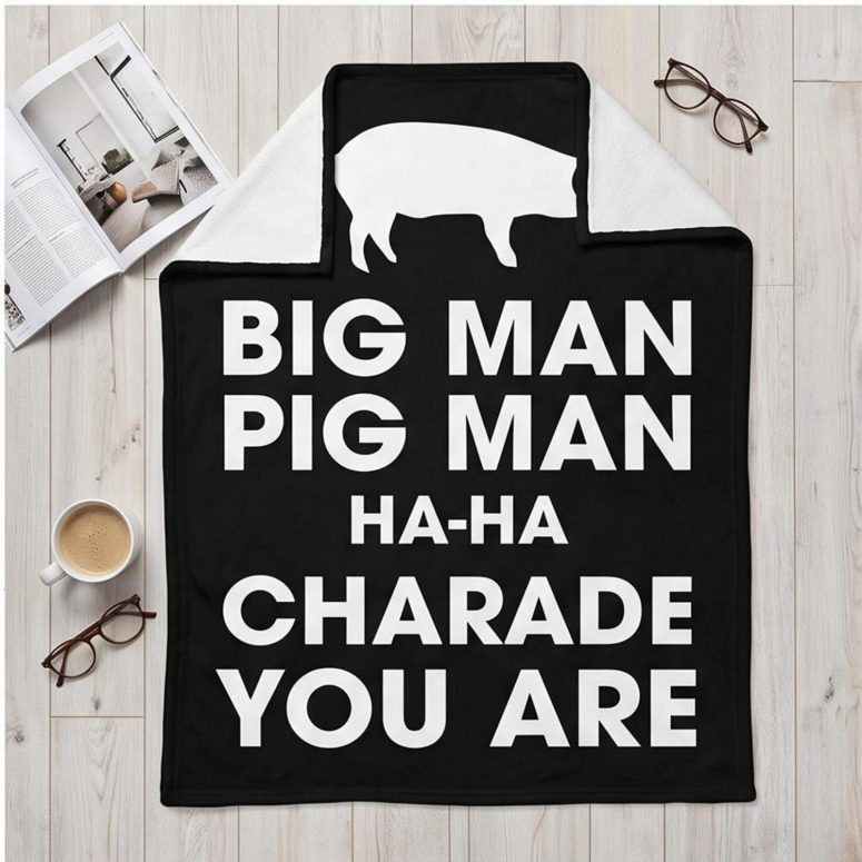Pink Floyd Fleece Blanket - Big Man, Pig Man, ha ha Charade You Are