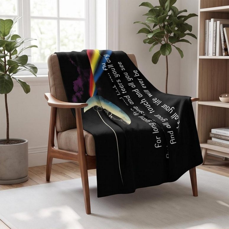 Pink Floyd Fleece Blanket - Breathe Lyric DSOTM All Your Life Will Ever Be