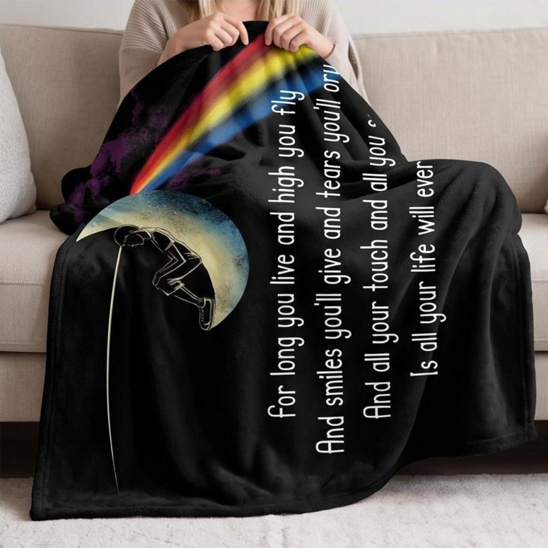 Pink Floyd Fleece Blanket - Breathe Lyric DSOTM All Your Life Will Ever Be