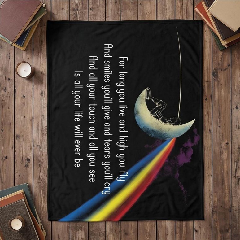 Pink Floyd Fleece Blanket - Breathe Lyric DSOTM All Your Life Will Ever Be