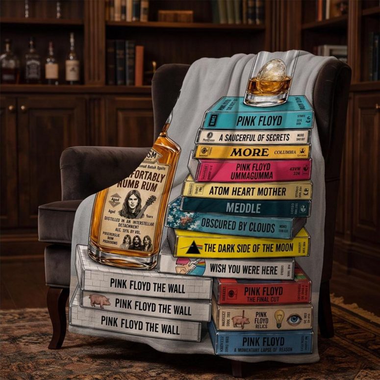 Pink Floyd Fleece Blanket - Cassettee Collection Comfortably Numb Rum & Classic Albums Artwork