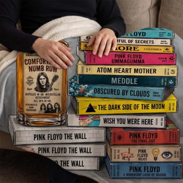 Pink Floyd Fleece Blanket - Cassettee Collection Comfortably Numb Rum & Classic Albums Artwork
