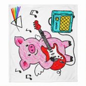Pink Floyd Fleece Blanket - Crayon Another Pig In he Band