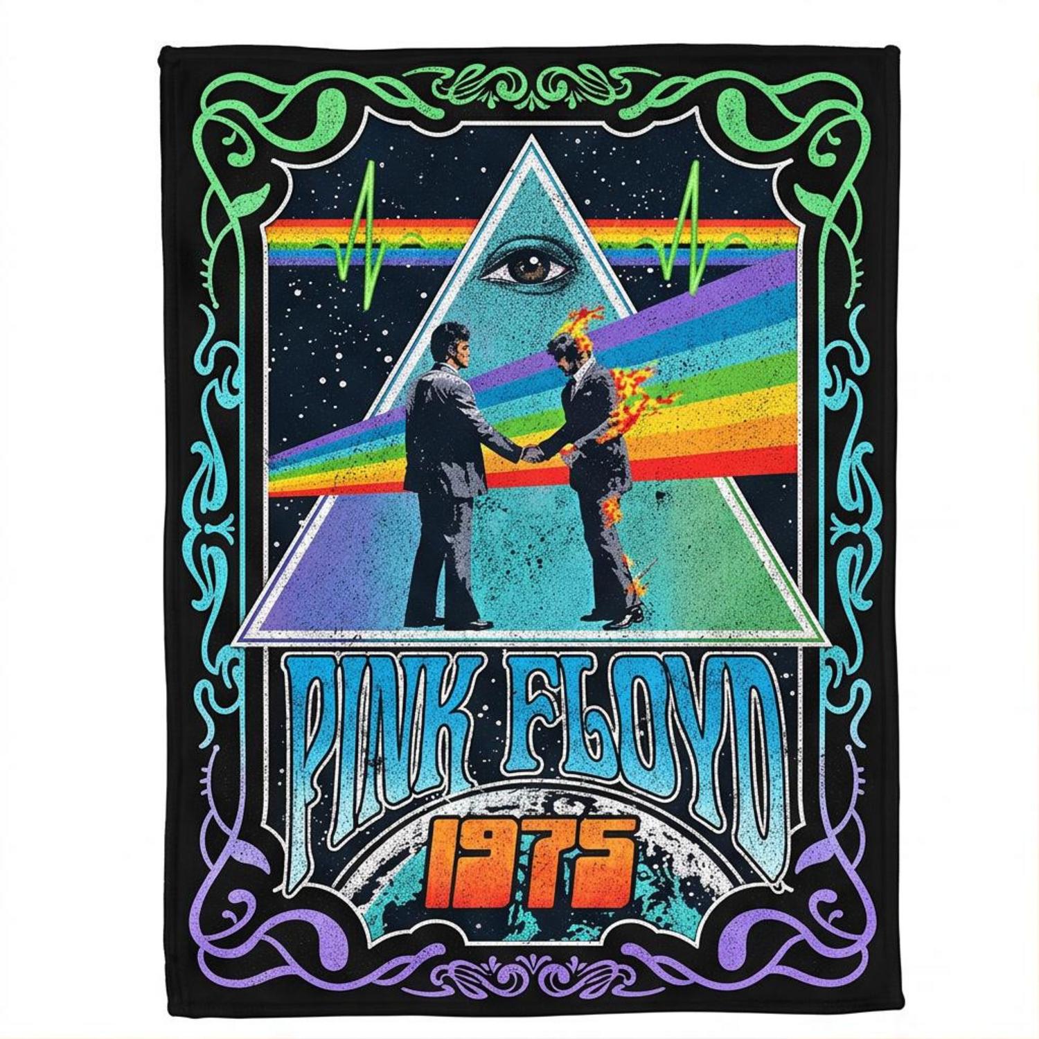 Pink Floyd Fleece Blanket - Dark Side Of the Moon Wish You Were Here 1975 Pink Floyd Fleece Blanket - Dark Side Of the Moon Wish You Were Here 1975