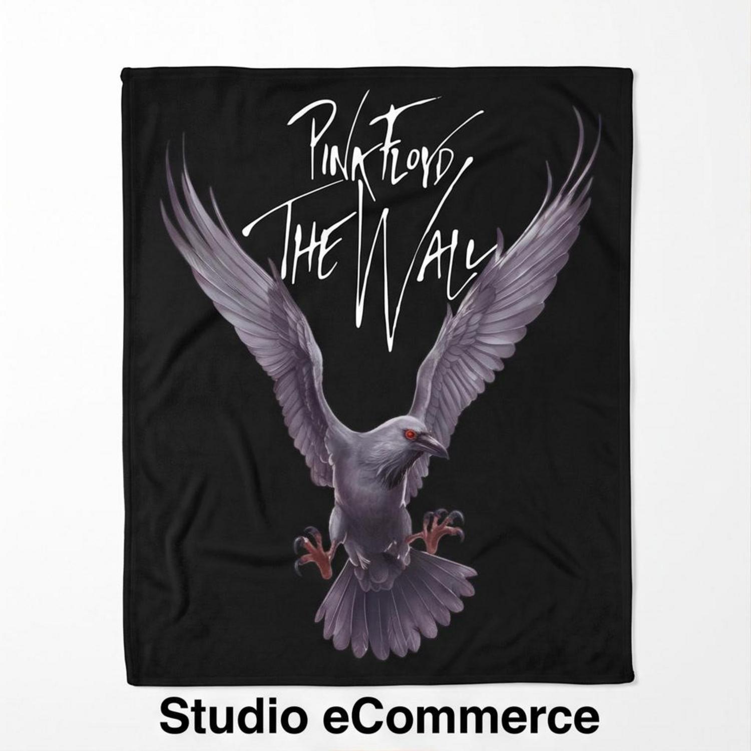 Pink Floyd Fleece Blanket - Death Raven Bird The Wall Pink Floyd Fleece Blanket - Death Raven Bird The Wall