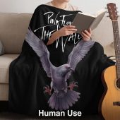 Pink Floyd Fleece Blanket - Death Raven Bird The Wall Pink Floyd Fleece Blanket - Death Raven Bird The Wall