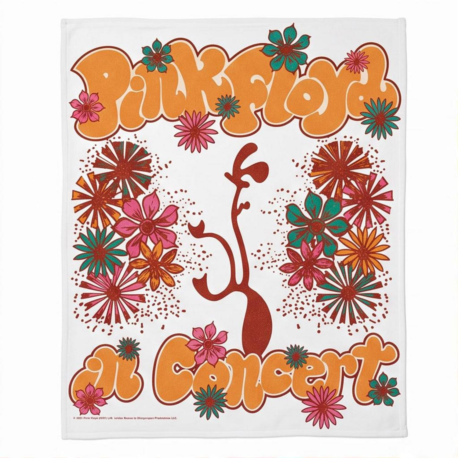 Pink Floyd Fleece Blanket - Floral Lungs In Concert Pink Floyd Fleece Blanket - Floral Lungs In Concert