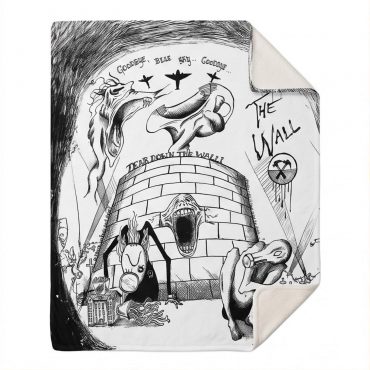Pink Floyd Fleece Blanket - Goodbye Blue Sky Tear Down The Wall